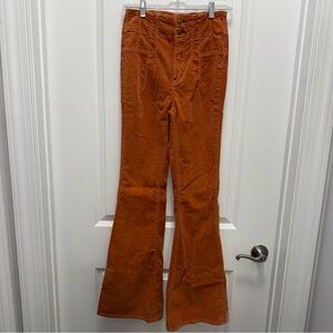 We the Free Orange Corduroy Bell Bottom Flare High rise Pants